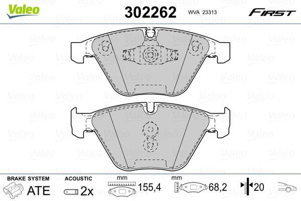 Valeo 302262 Bremsbelagsatz, Scheibenbremse