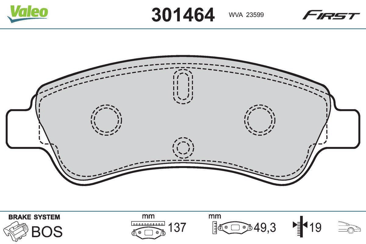 Valeo 301464 Bremsbelagsatz, Scheibenbremse