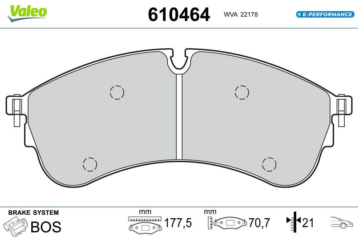 Valeo 610464 Bremsbelagsatz, Scheibenbremse
