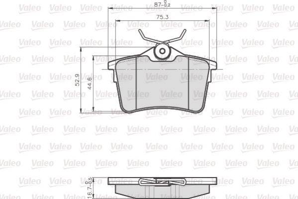 Valeo 872765 Bremsbelagsatz, Scheibenbremse
