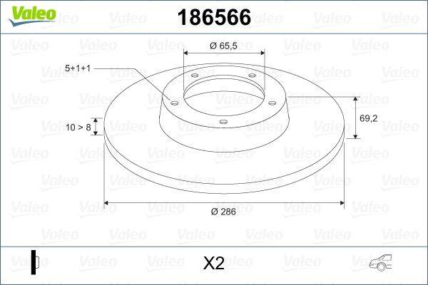 Valeo 186566 Bremsscheibe