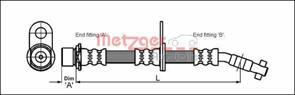 Metzger 4112166 Bremsschlauch