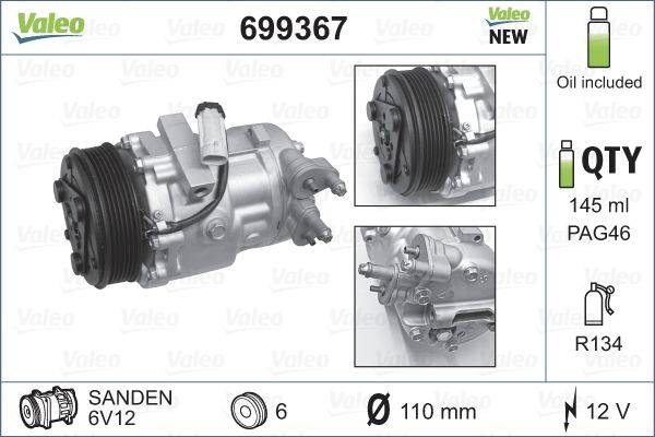 Valeo 699367 Kompressor, Klimaanlage