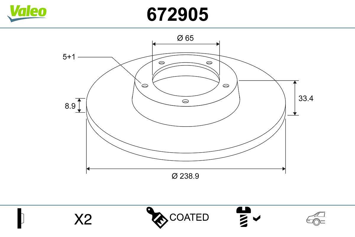 Valeo 672905 Bremsscheibe