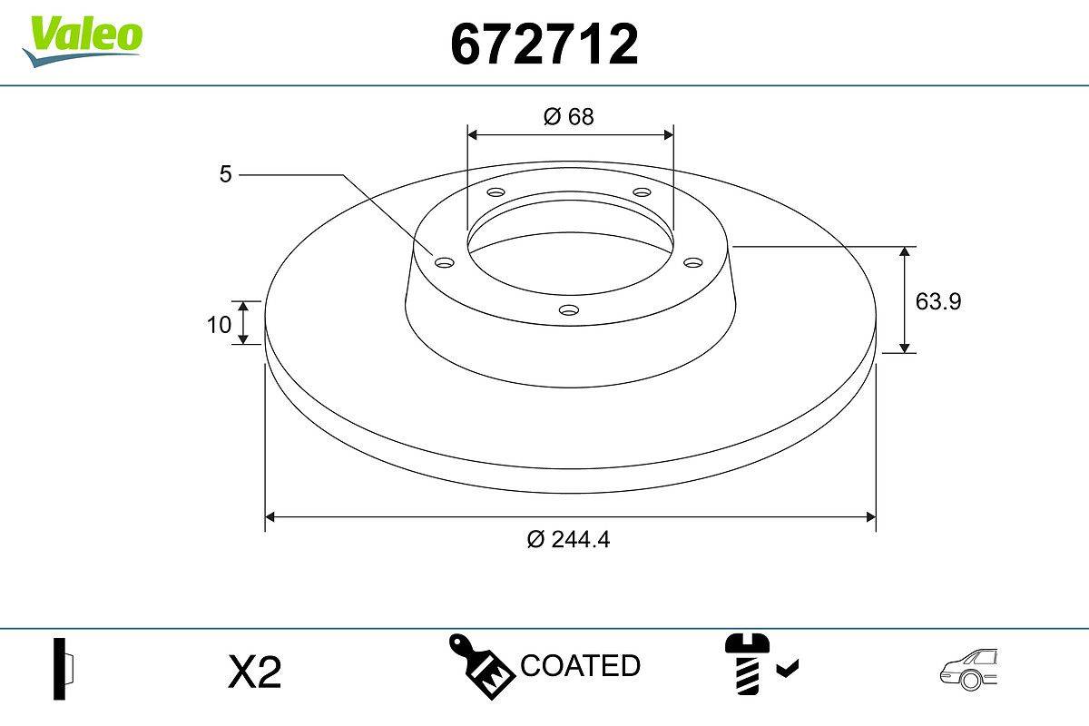 Valeo 672712 Bremsscheibe