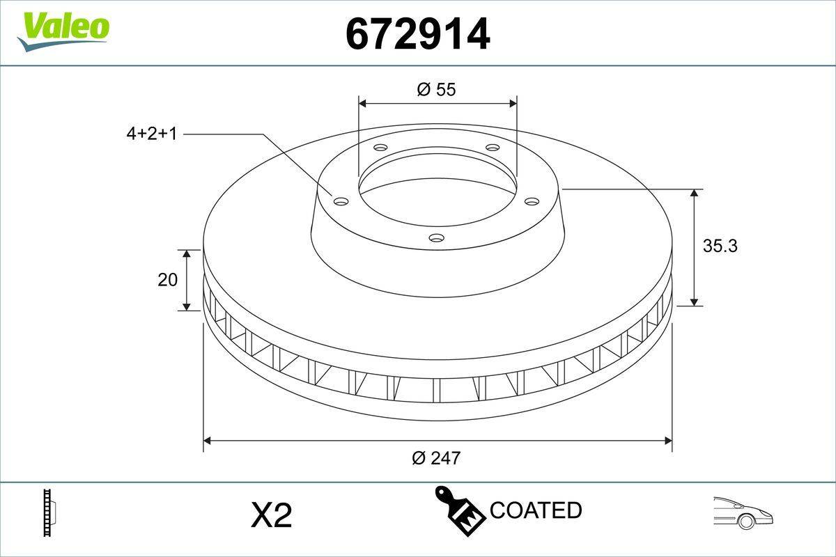 Valeo 672914 Bremsscheibe