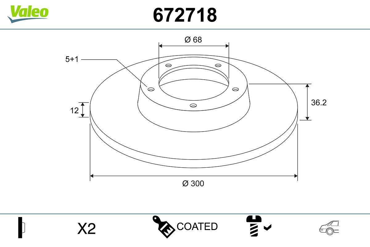 Valeo 672718 Bremsscheibe