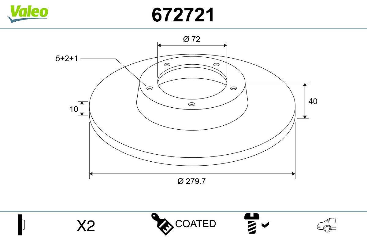 Valeo 672721 Bremsscheibe