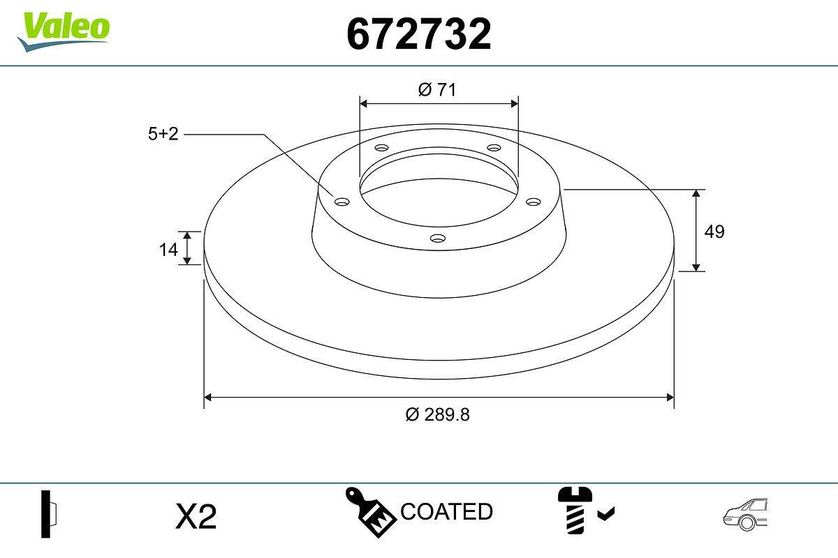 Valeo 672732 Bremsscheibe