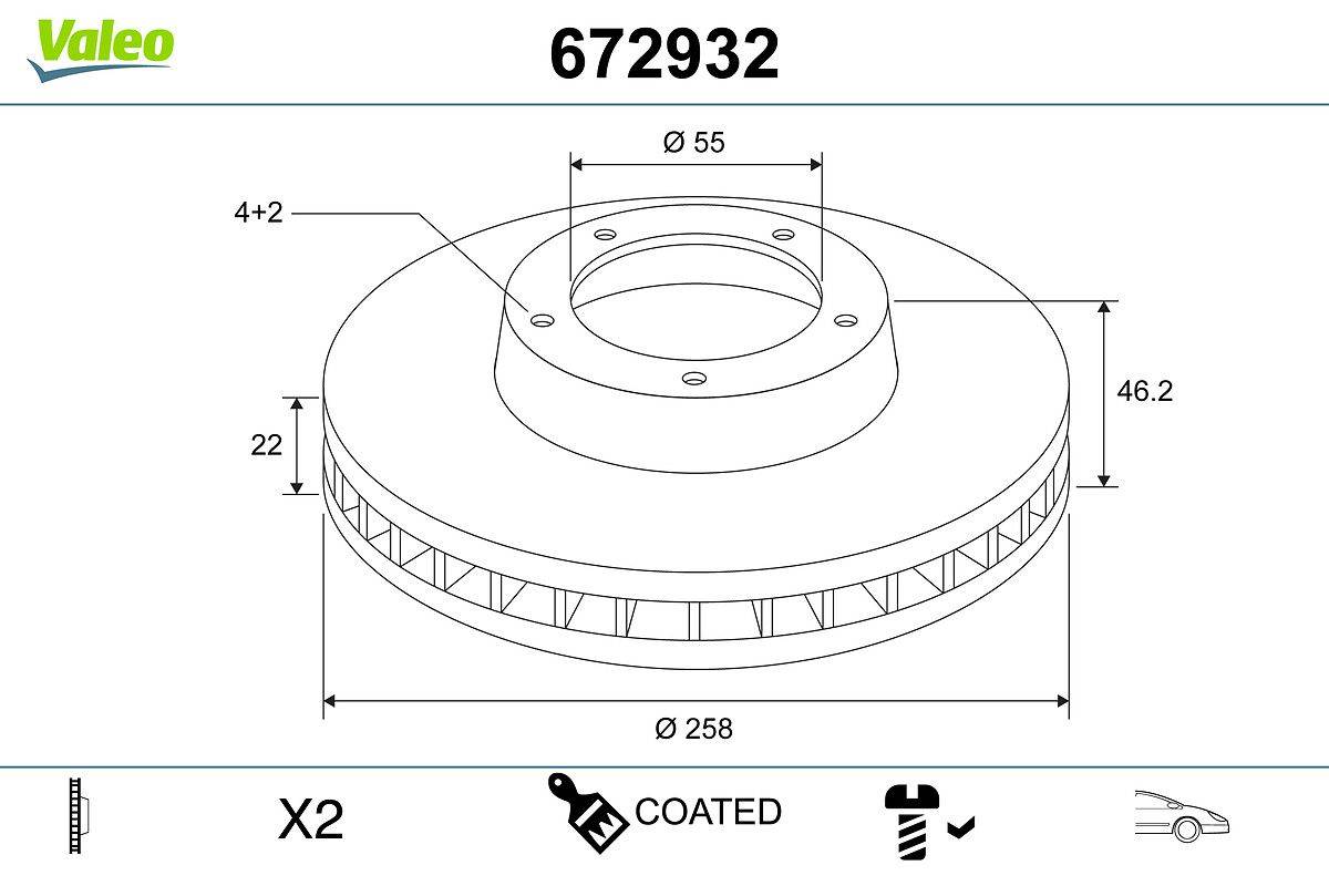 Valeo 672932 Bremsscheibe