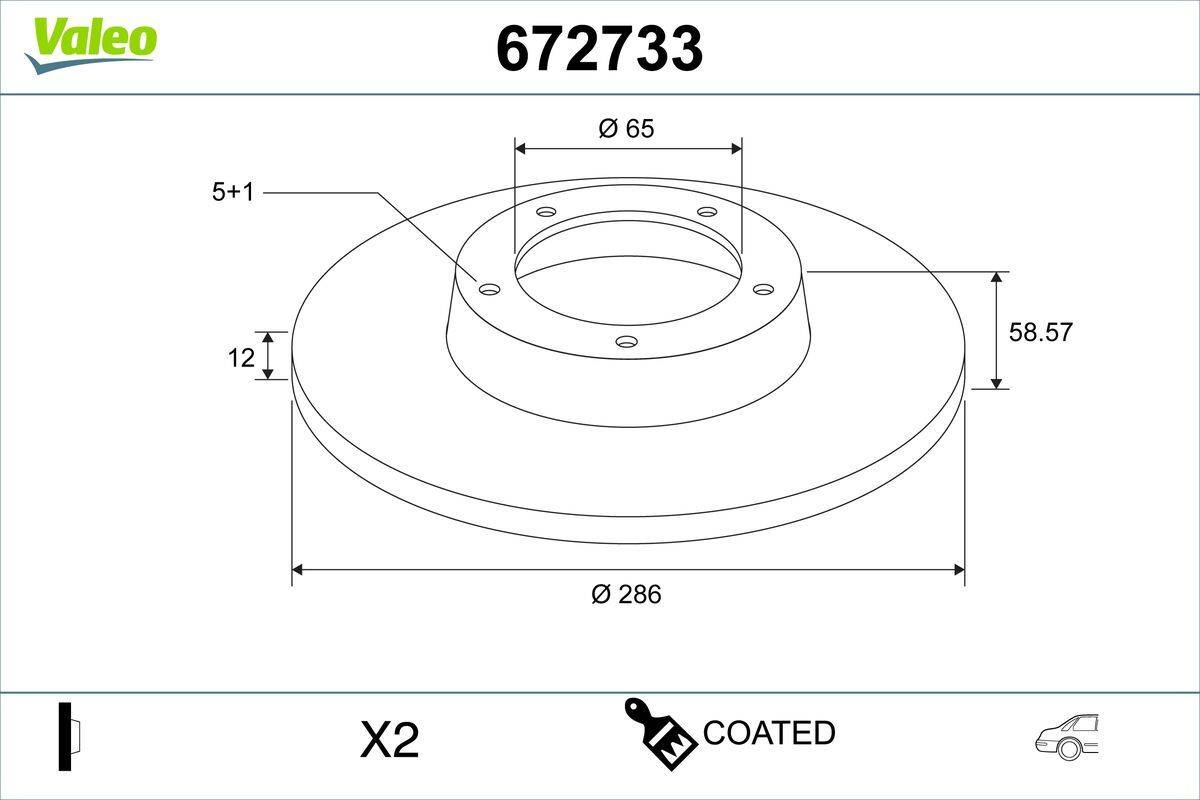 Valeo 672733 Bremsscheibe