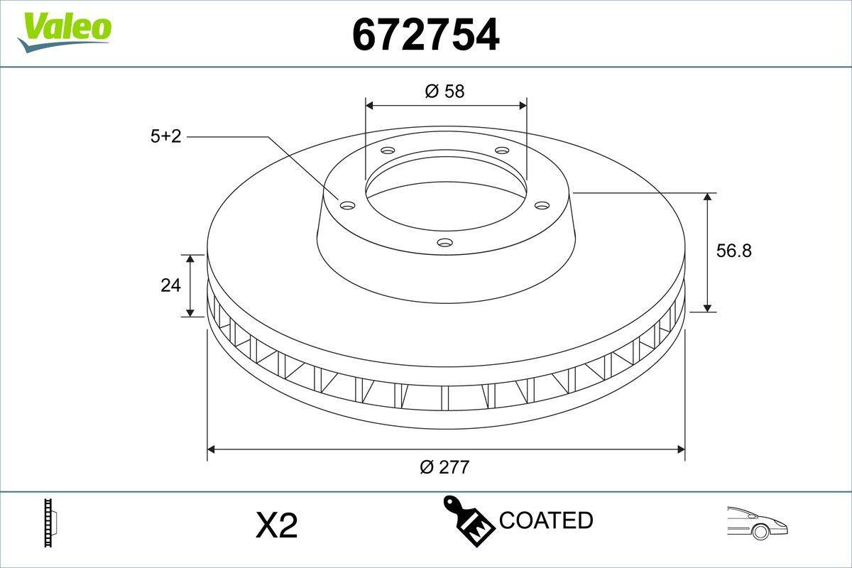 Valeo 672754 Bremsscheibe
