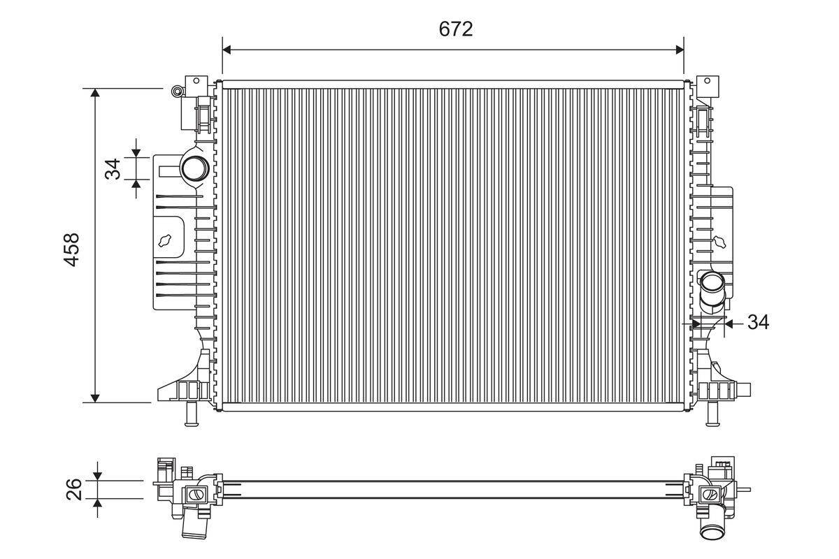 Valeo 701364 Kühler, Motorkühlung