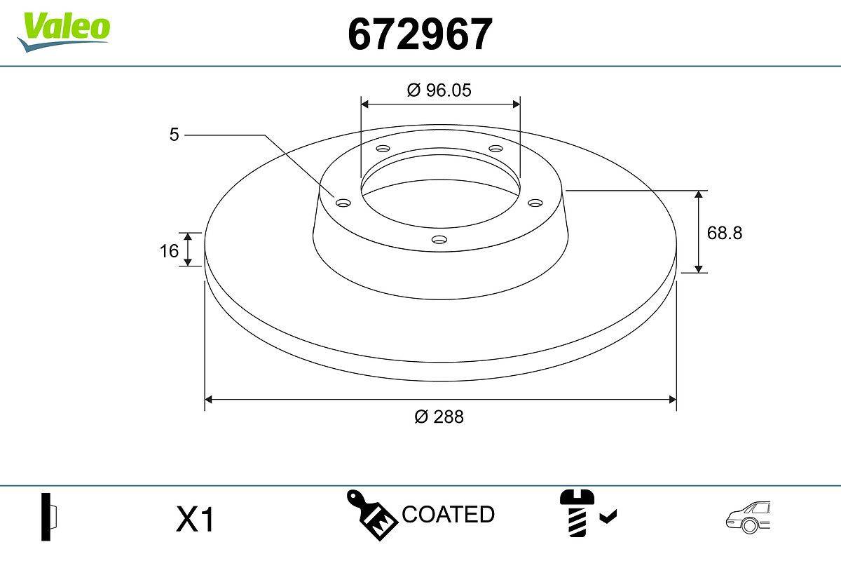 Valeo 672967 Bremsscheibe