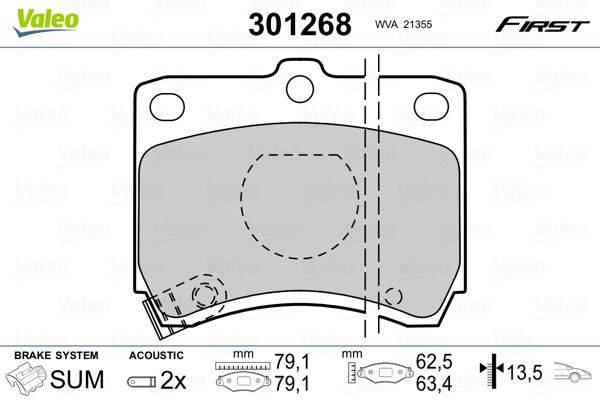 Valeo 301268 Bremsbelagsatz, Scheibenbremse
