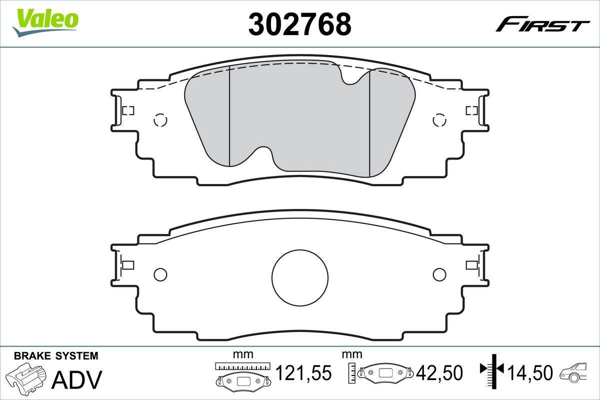 Valeo 302768 Bremsbelagsatz, Scheibenbremse