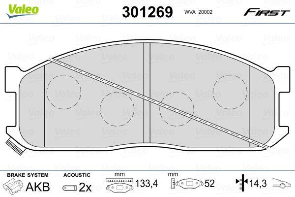 Valeo 301269 Bremsbelagsatz, Scheibenbremse