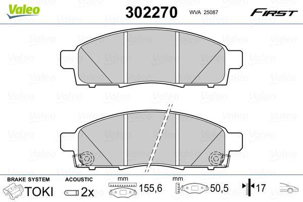 Valeo 302270 Bremsbelagsatz, Scheibenbremse