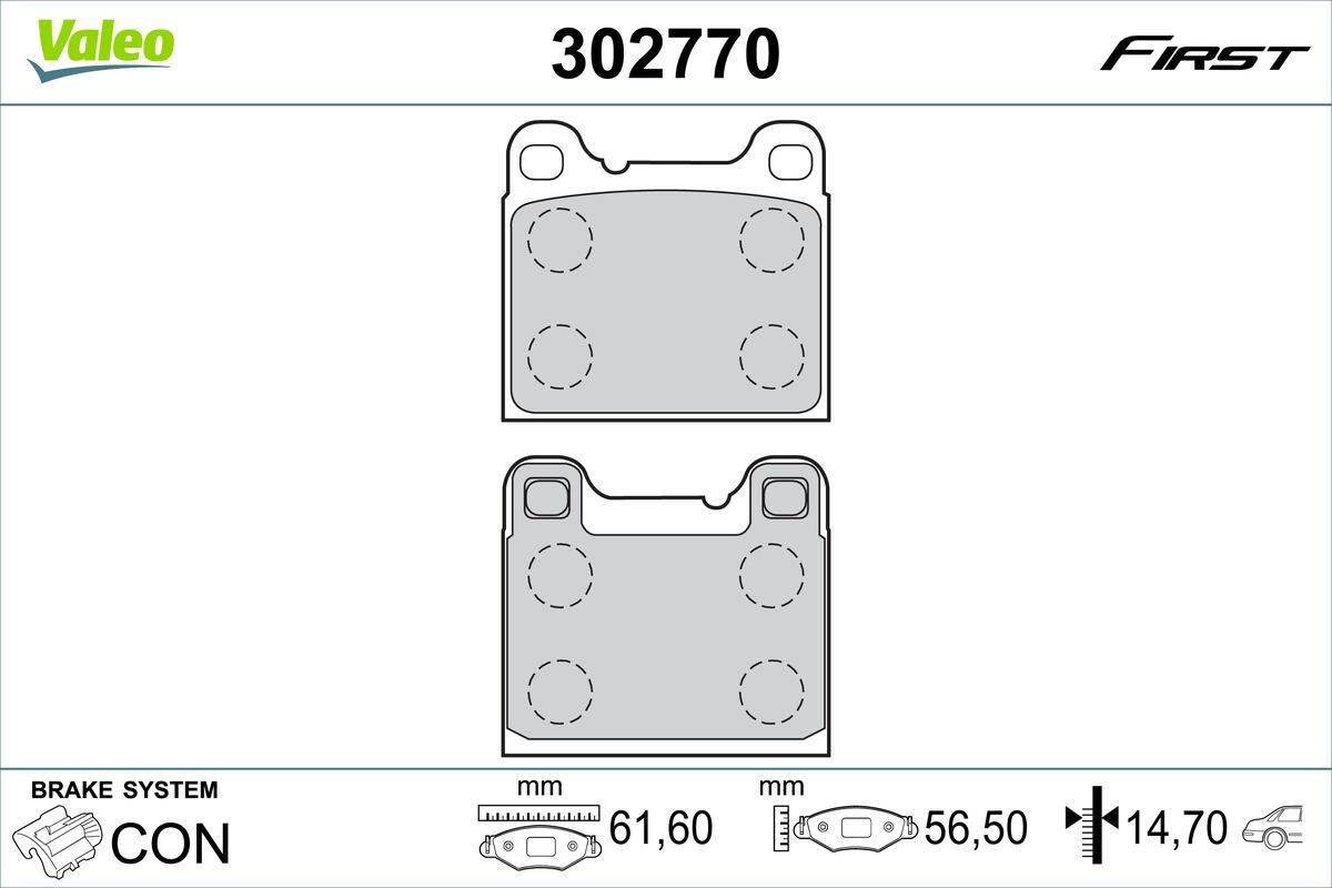 Valeo 302770 Bremsbelagsatz, Scheibenbremse