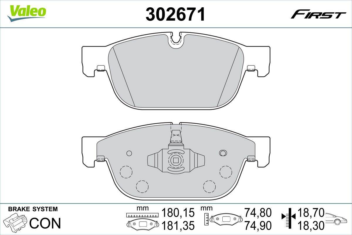 Valeo 302671 Bremsbelagsatz, Scheibenbremse