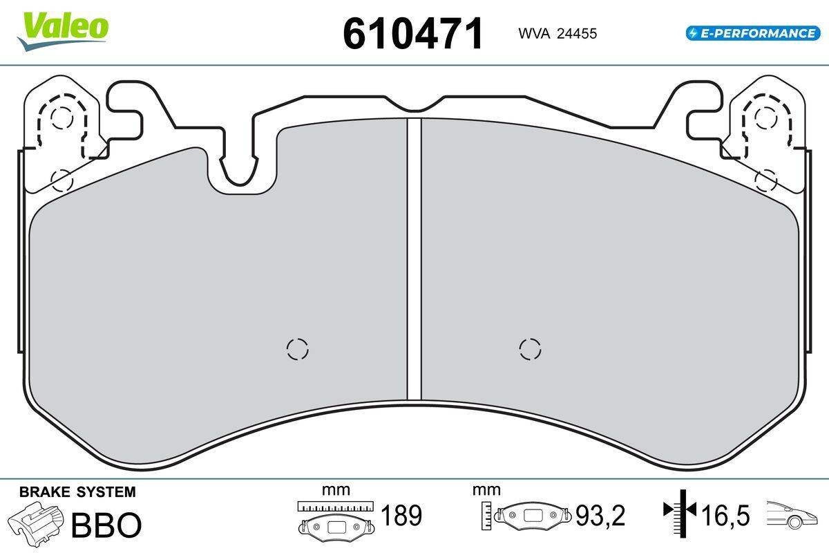 Valeo 610471 Bremsbelagsatz, Scheibenbremse