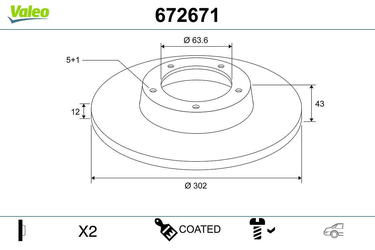 Valeo 672671 Bremsscheibe