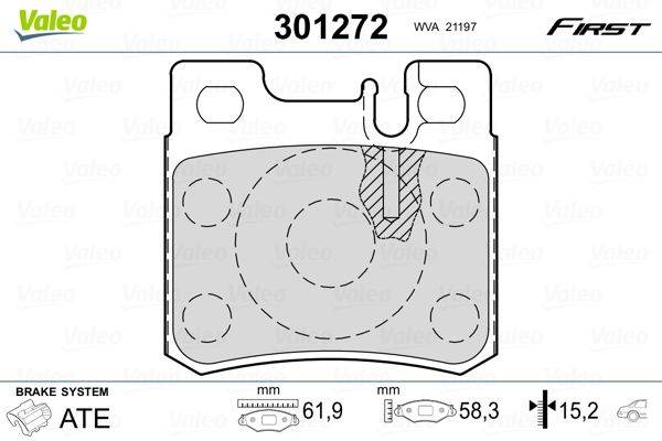 Valeo 301272 Bremsbelagsatz, Scheibenbremse