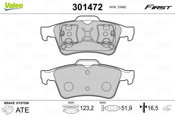 Valeo 301472 Bremsbelagsatz, Scheibenbremse