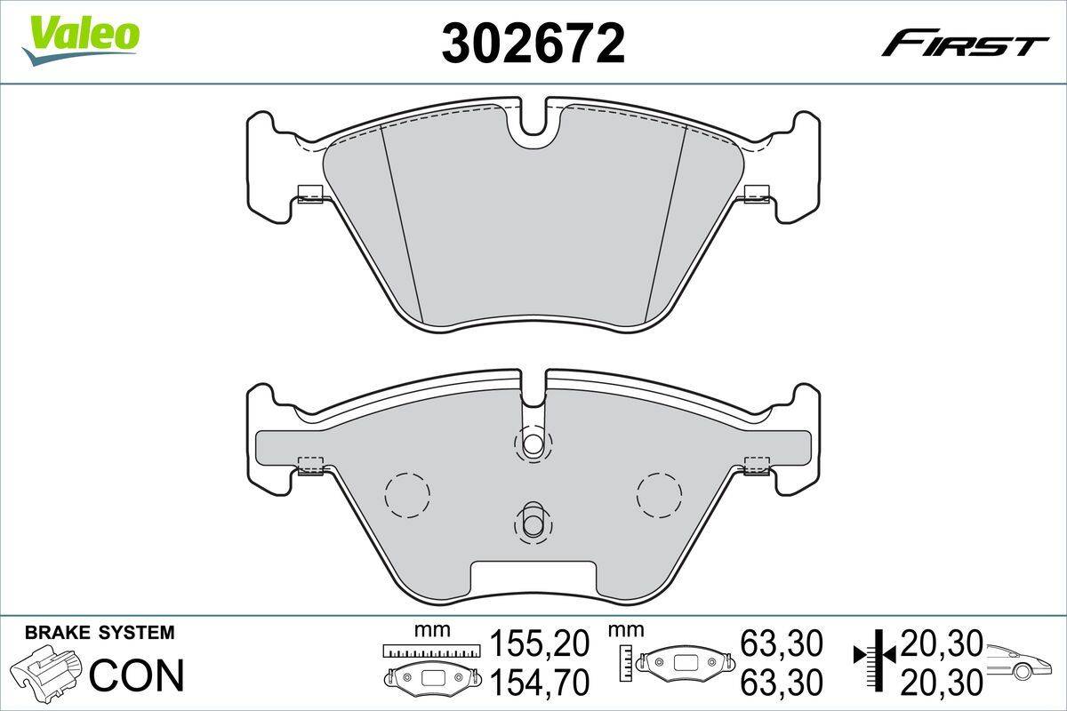 Valeo 302672 Bremsbelagsatz, Scheibenbremse