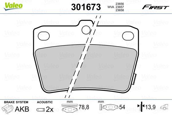 Valeo 301673 Bremsbelagsatz, Scheibenbremse