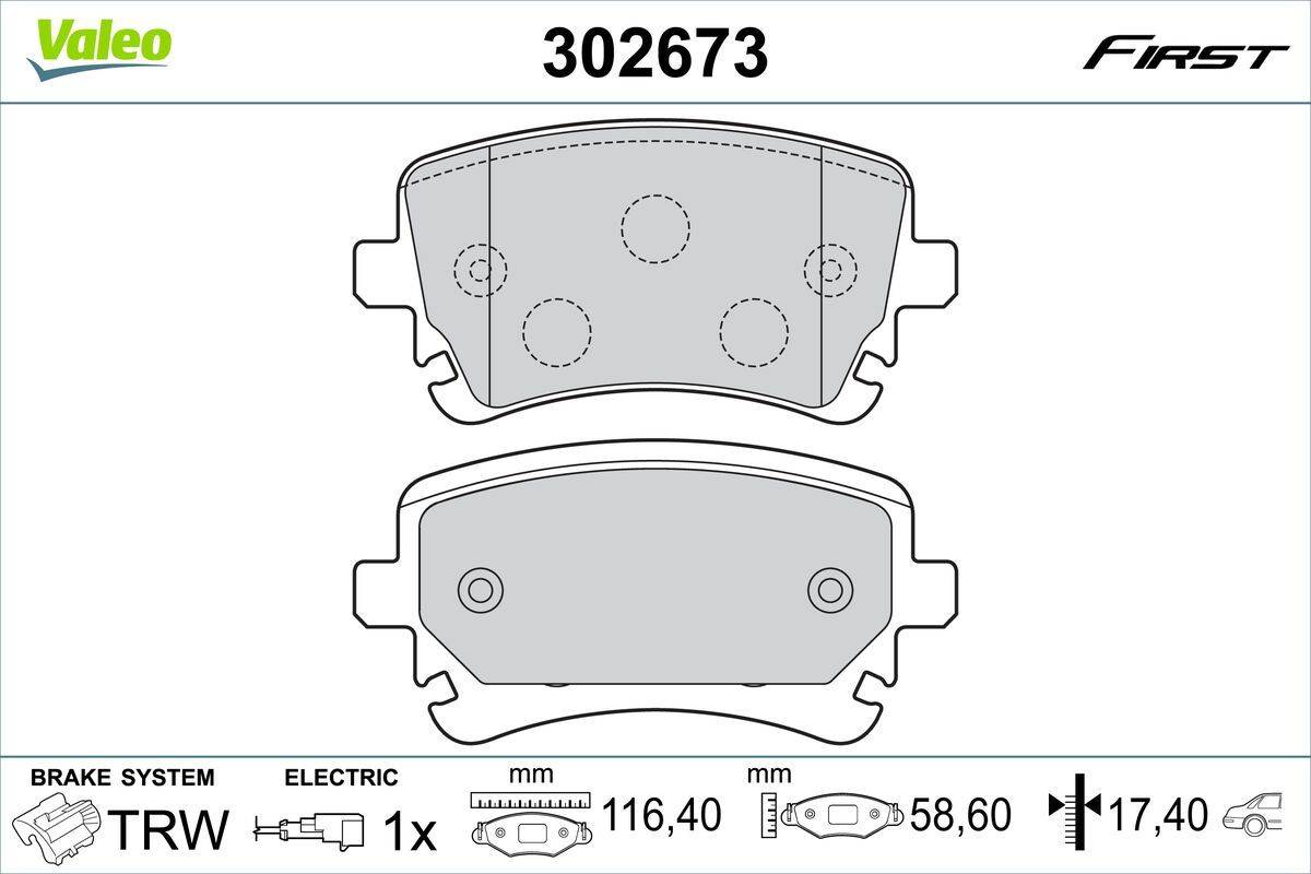 Valeo 302673 Bremsbelagsatz, Scheibenbremse