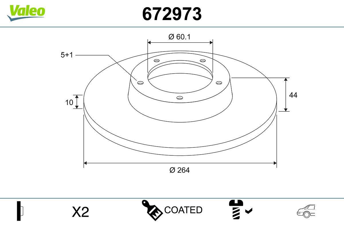 Valeo 672973 Bremsscheibe