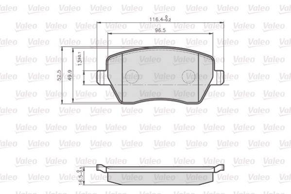 Valeo 872973 Bremsbelagsatz, Scheibenbremse