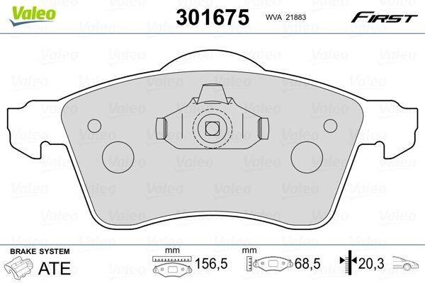 Valeo 301675 Bremsbelagsatz, Scheibenbremse