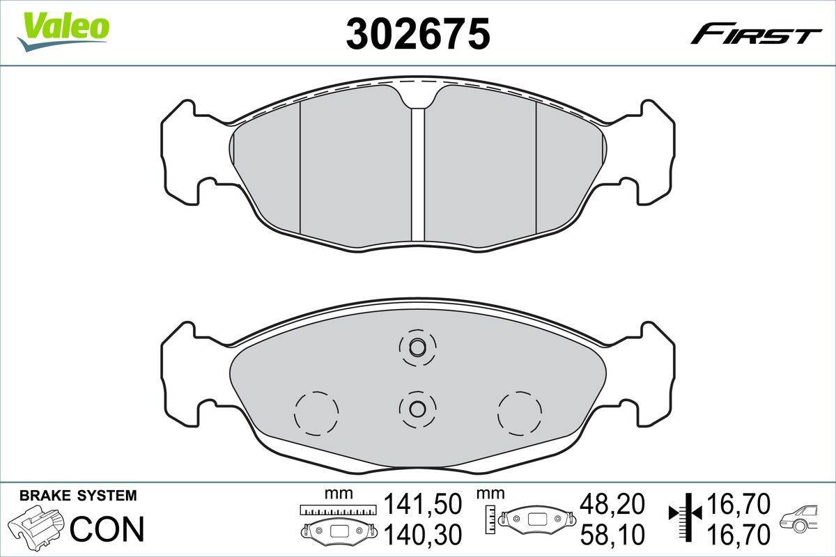 Valeo 302675 Bremsbelagsatz, Scheibenbremse
