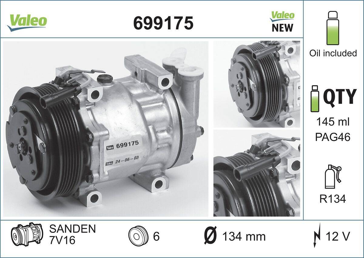 Valeo 699175 Kompressor, Klimaanlage