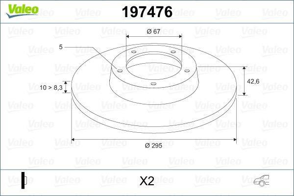 Valeo 197476 Bremsscheibe