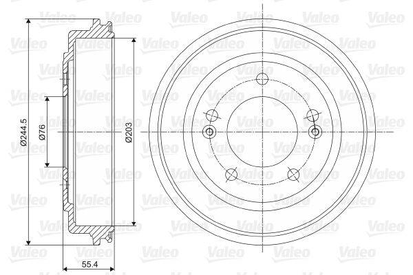 Valeo 237076 Bremstrommel