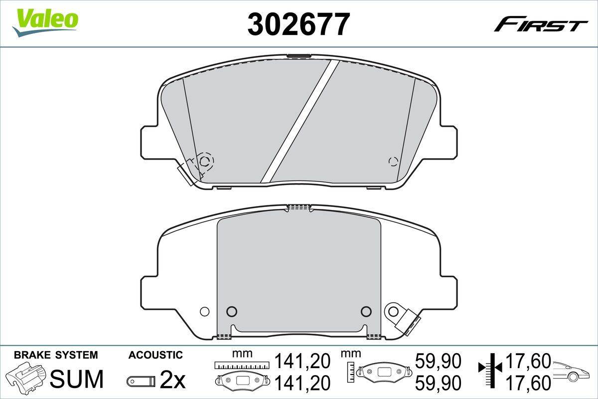 Valeo 302677 Bremsbelagsatz, Scheibenbremse