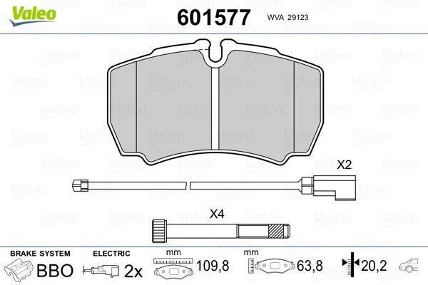 Valeo 601577 Bremsbelagsatz, Scheibenbremse