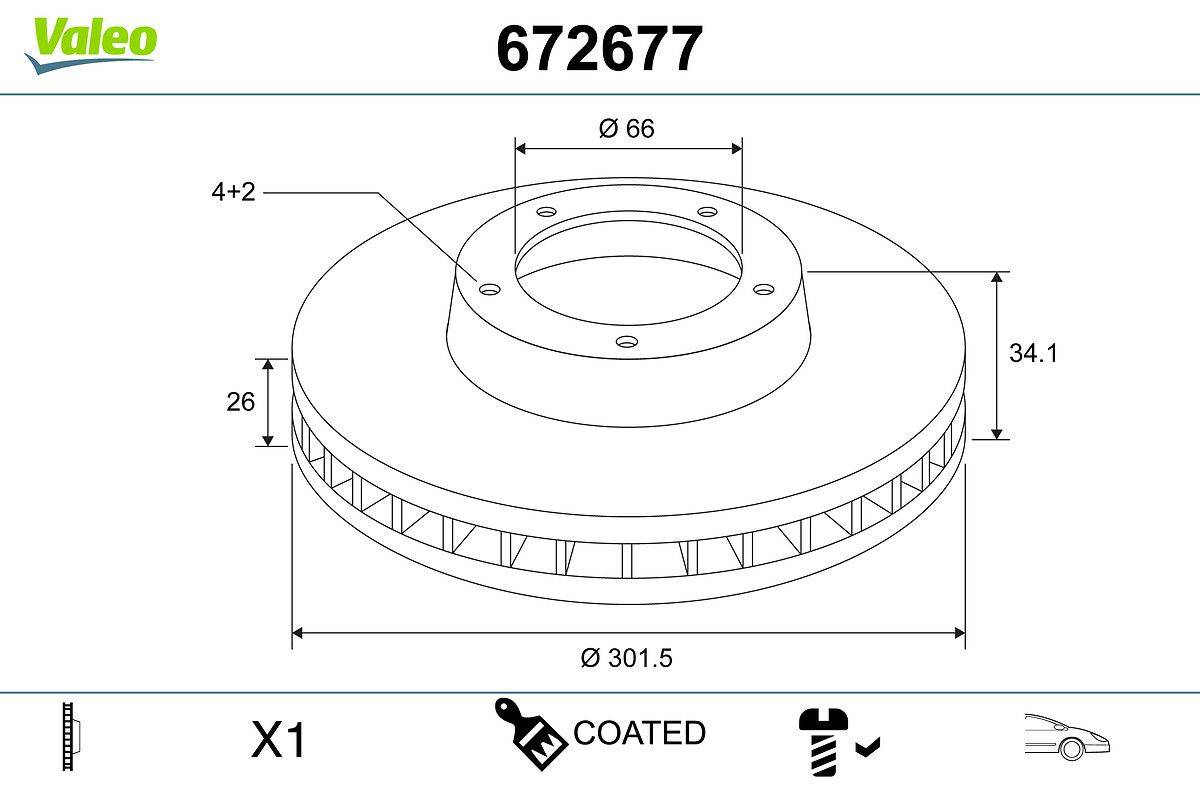 Valeo 672677 Bremsscheibe