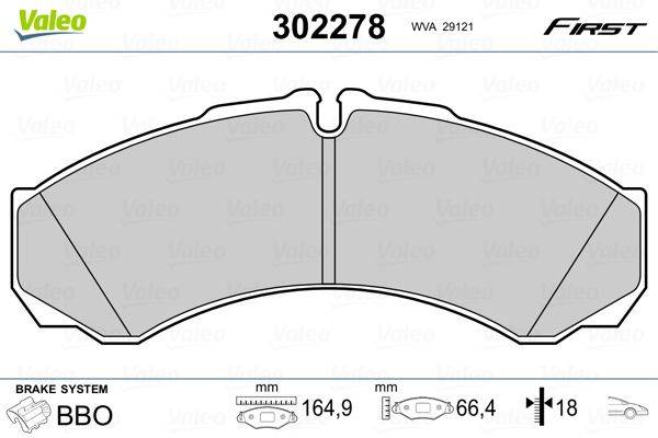 Valeo 302278 Bremsbelagsatz, Scheibenbremse