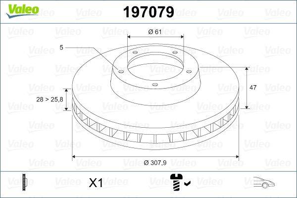 Valeo 197079 Bremsscheibe
