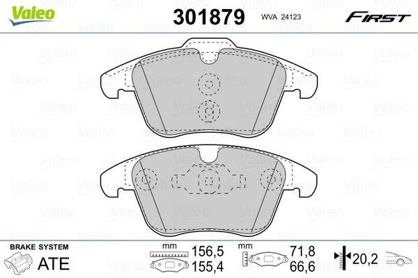 Valeo 301879 Bremsbelagsatz, Scheibenbremse