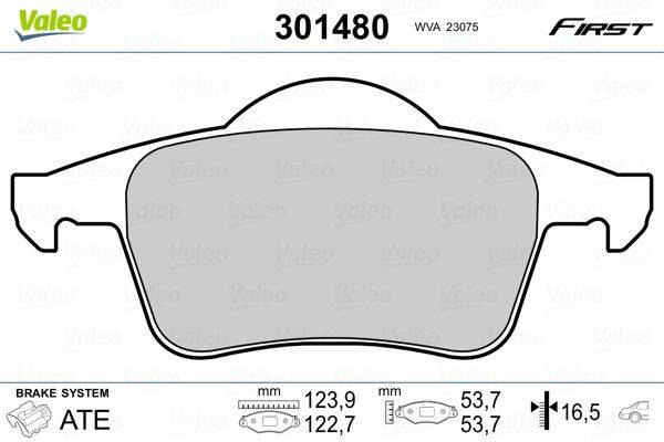 Valeo 301480 Bremsbelagsatz, Scheibenbremse