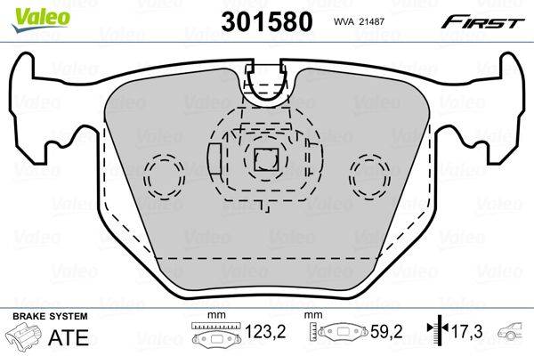 Valeo 301580 Bremsbelagsatz, Scheibenbremse