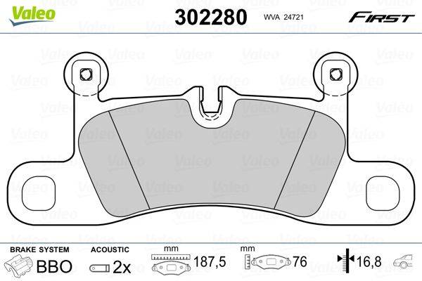 Valeo 302280 Bremsbelagsatz, Scheibenbremse