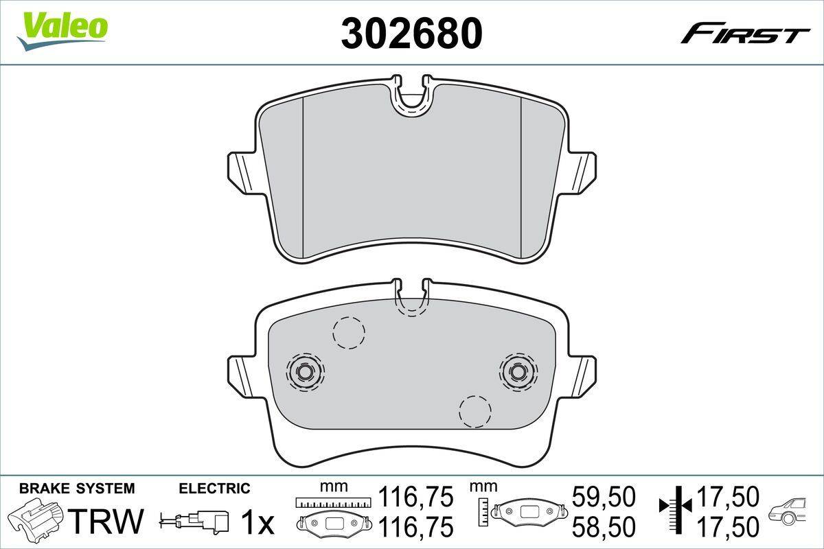 Valeo 302680 Bremsbelagsatz, Scheibenbremse