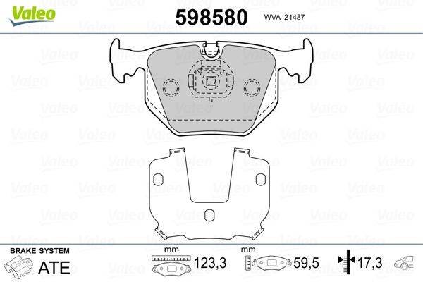 Valeo 598580 Bremsbelagsatz, Scheibenbremse