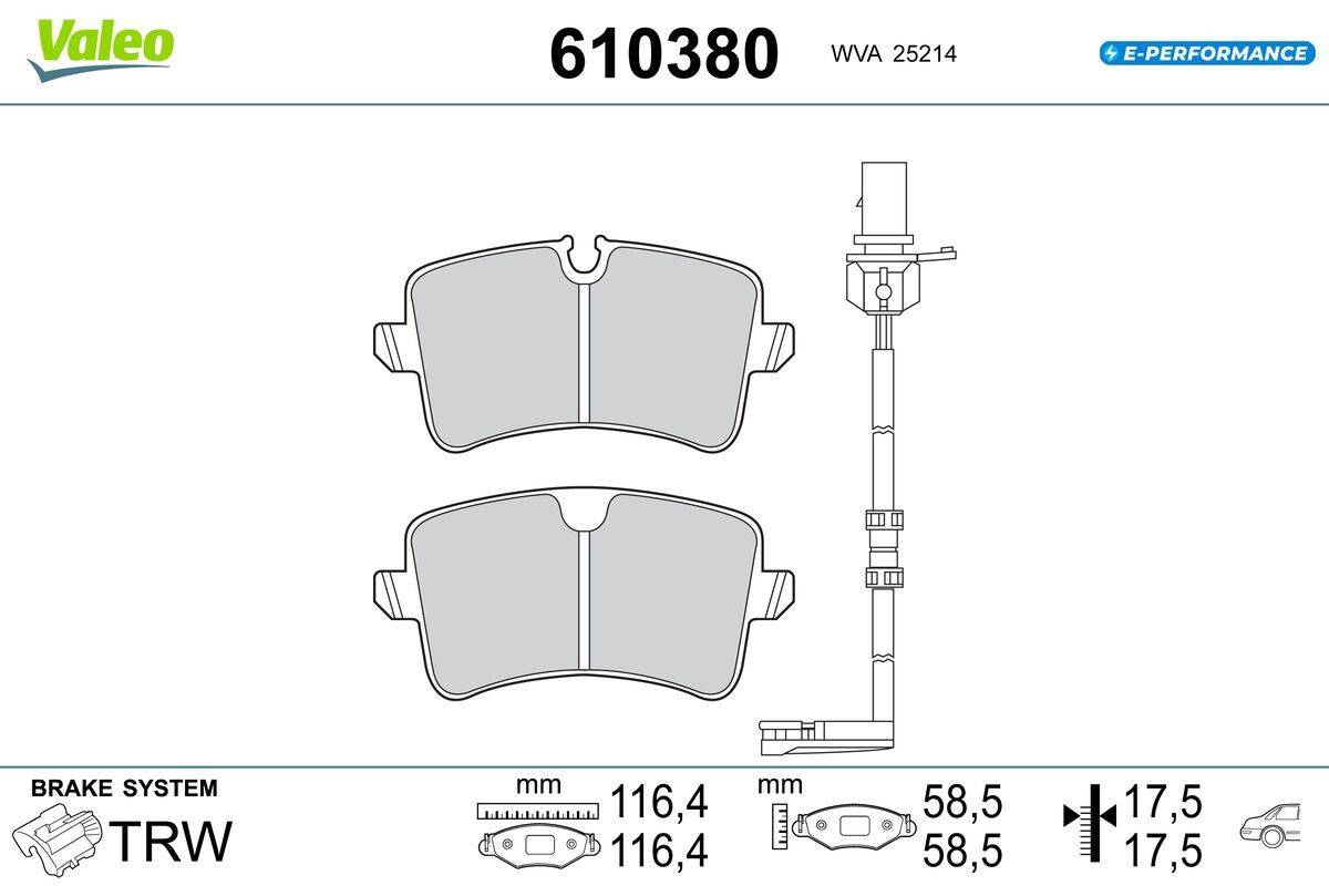 Valeo 610380 Bremsbelagsatz, Scheibenbremse
